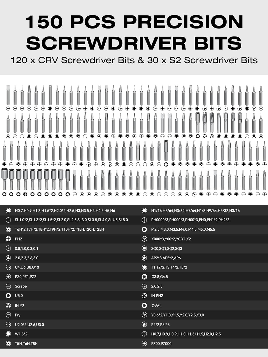 162-in-1 Mini Electric Screwdriver Set, SMOOTHARMOR Precision Cordless Power Screwdriver with 150 Magnetic Bits, 4 Torque Settings, Max 5N.m Manual, LED, Portable Repair Tool Kit for Laptop Watch PS5