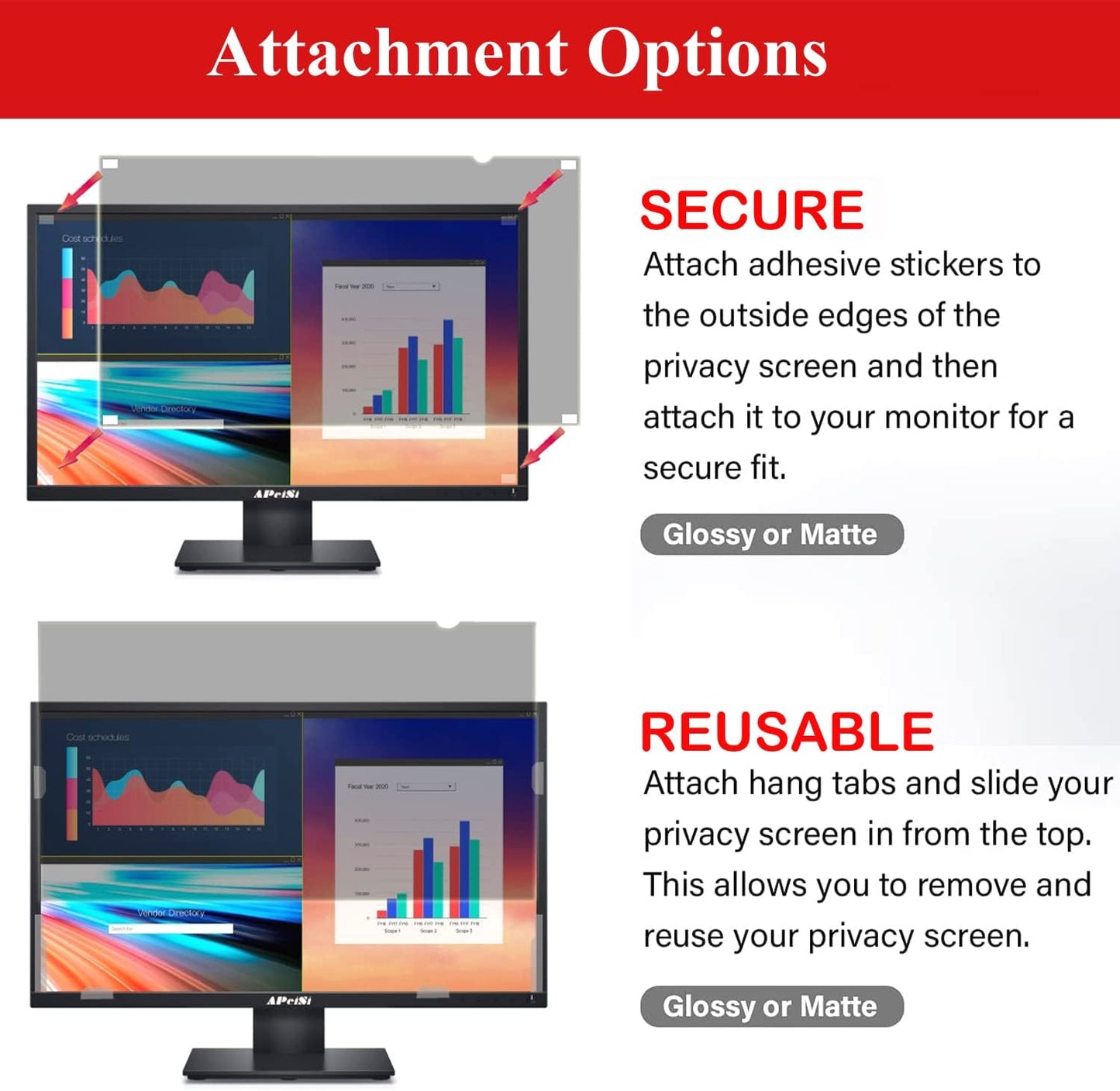 19 Inch Privacy Screen Filter for Square 5:4 Monitor | Privacy Shield | Anti-Glare | Anti-Blue light Protector | Eye Protection | Computer Security Private Filter