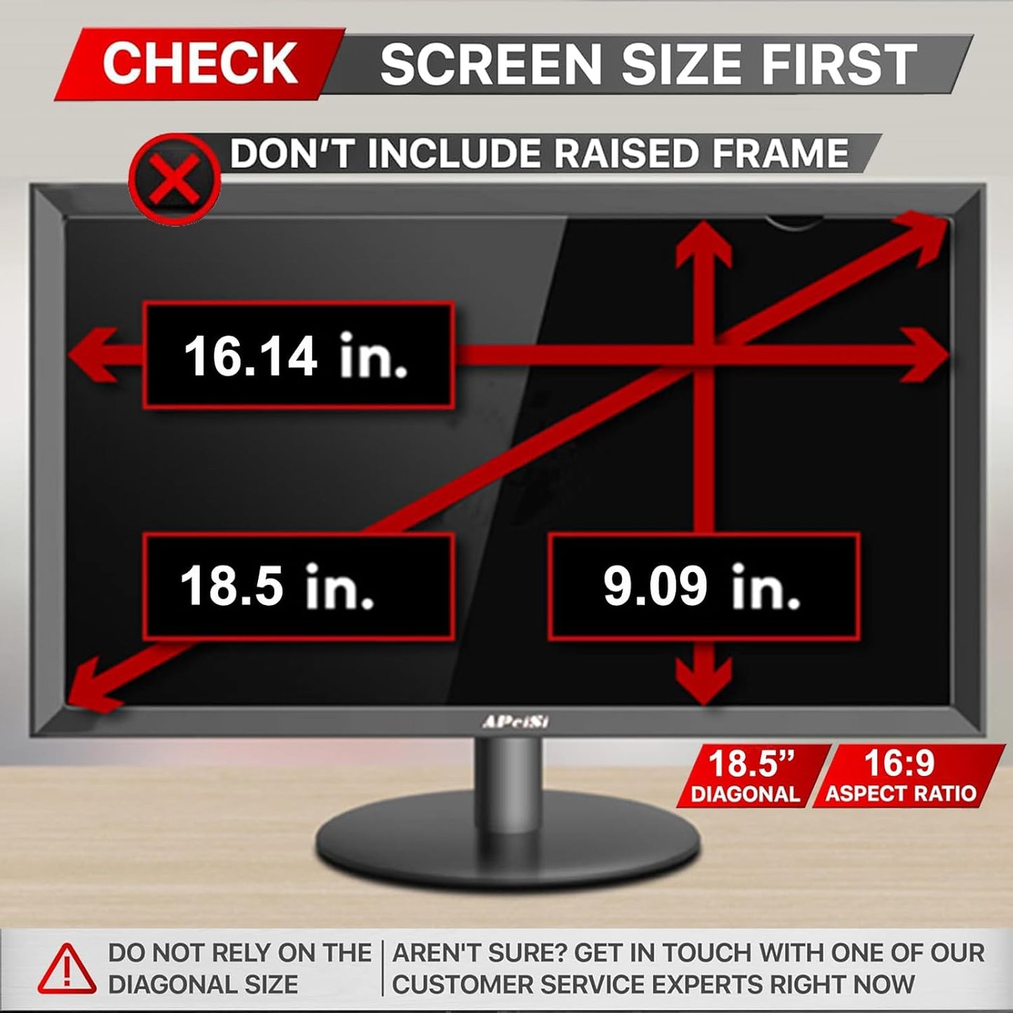 18.5 Inch Privacy Screen Filter for 16:9 Widescreen Monitor | Privacy Shield | Anti-Glare | Anti-Blue light Protector | Eye Protection | Computer Security Private Filter