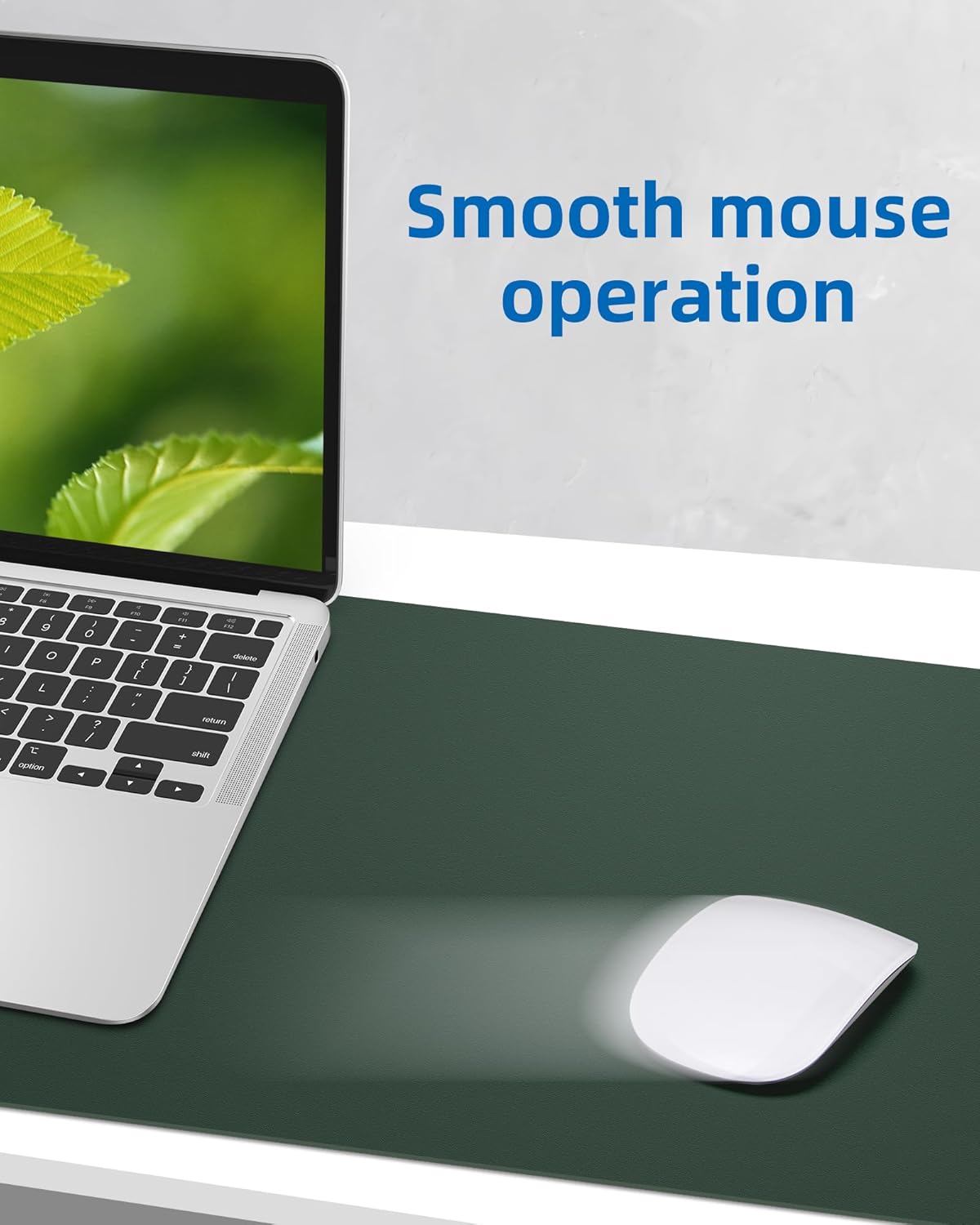 Leather Desk Pad Blotter,Mouse Pad,Office Desk Mat, Non-Slip PU Leather Desk mat,Large Desk mat,Waterproof Keyboard mat for Office/Home/Decor (Dark Green,31.5" x 15.7")