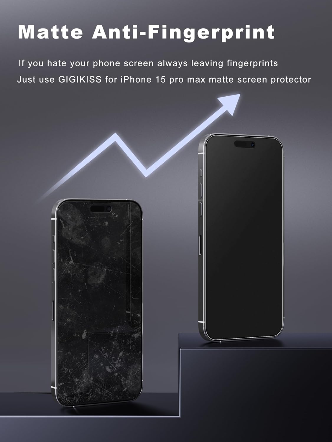 2 Pack Matte Screen Protector for iPhone 15 Pro Max -6.7 Inch, Anti Fingerprint Anti Glare Screen Protector Tempered Glass Easy Installation