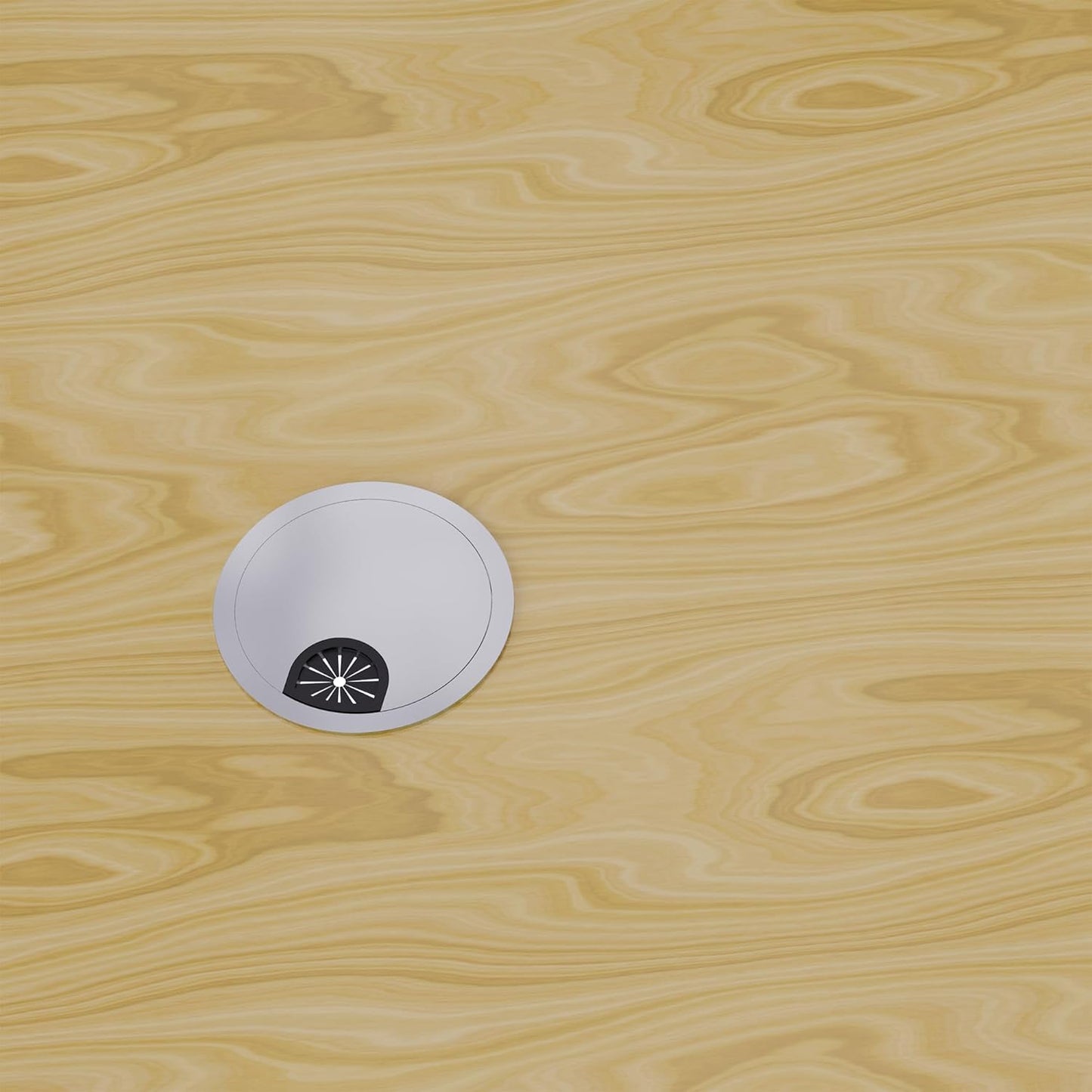 2 Pack Desk Grommet 2 Inch 50mm, Zinc Alloy Computer Desk Wire Hole Cover, Office Desktop Cord Cable Hole Metal Ring, Silver Tone