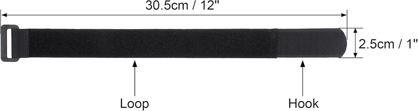 12 Pack 1 x 12 Inches Hook and Loop Reusable Fastening Cable Tie Down Straps by Wisdompro - Reusable, Durable Functional Ties to Keep Your Home, Office, Workspace from Tangled Messes of Cords