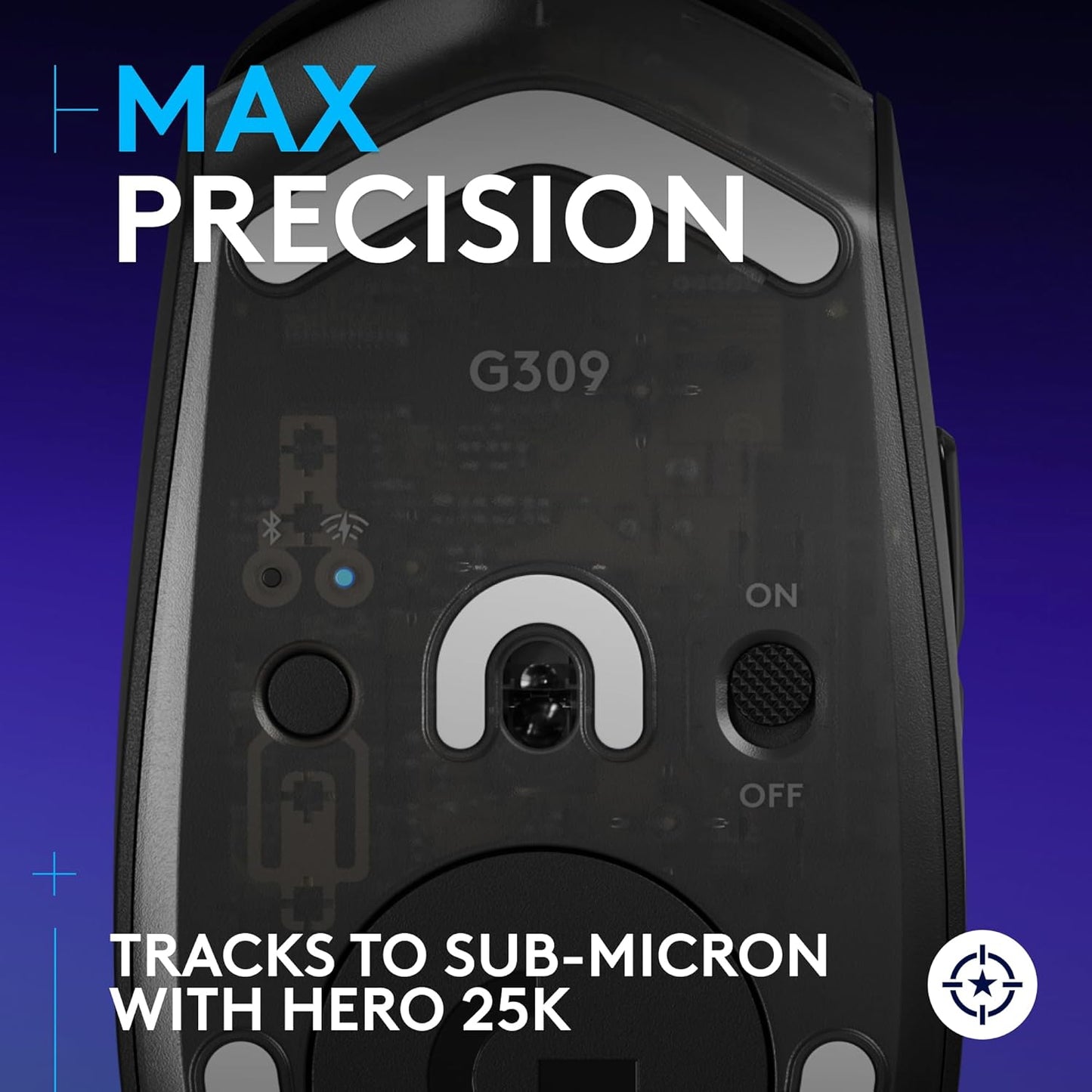 Logitech G309 Lightspeed Wireless Gaming Mouse, Lightweight, LIGHTFORCE Hybrid Switches, Hero 25K Sensor, 86g & 300+ hr Battery Life with AA Battery, 6 Programmable Buttons, PC & Mac - Black