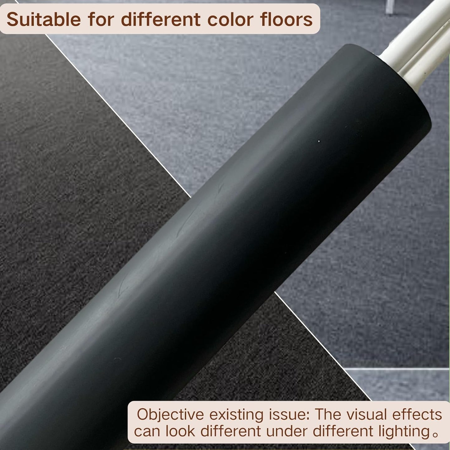 10ft Self Adhesive Floor Cord Cover,Cable Cavity:0.61" (W) x 0.32" (H),Heavy Duty Soft PVC Cable Protector and Extension Cord Hider,Cord Management System to Hide Wires on Floor,Black