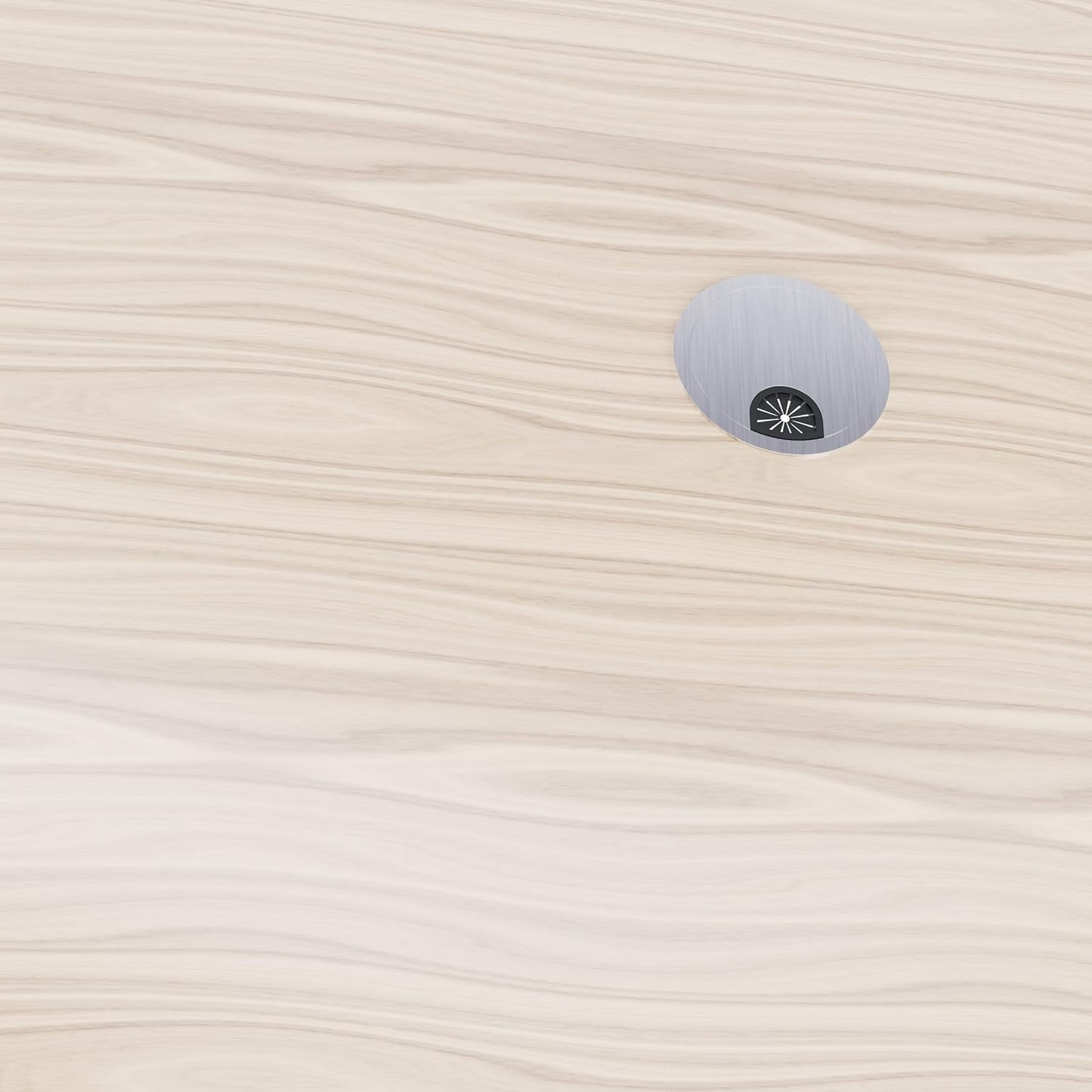 2 Pack Desk Grommet 2-3/8 Inch 60mm, Zinc Alloy Computer Desk Wire Hole Cover, Office Desktop Cord Cable Hole Metal Ring, Brushed Silver