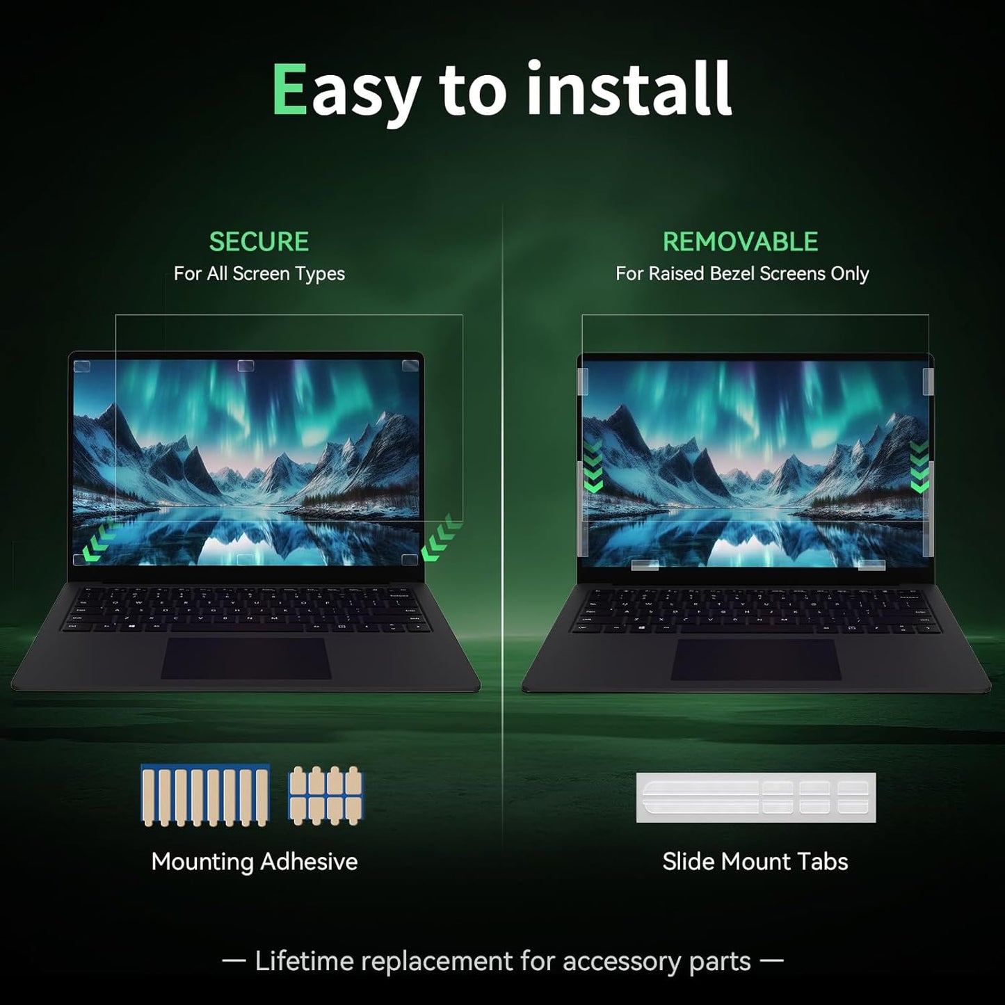 Laptop Privacy Screen 16 Inch, Laptop Screen Privacy Shield 16:9 Aspect Ratio Anti-Glare Blue Light Computer Monitor Protector,Removable 16in Filter for Lenovo HP Dell Acer Asus Thinkpad Envy Xps