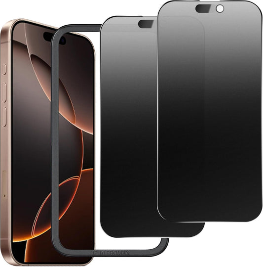 2 Pack Matte Privacy Screen Protector for iPhone 16 Pro Max Screen Protector Anti-Glare, Anti-Spy Tempered Glass Film, Smooth and Responsive Touch Anti-Scratch Glass