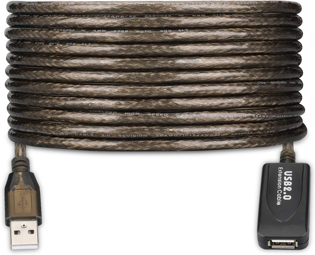 LDKCOK USB 2.0 Type A Male to A Female Active Repeater Extension Cable 30ft, High Speed 480 Mbps (30FT-10M)