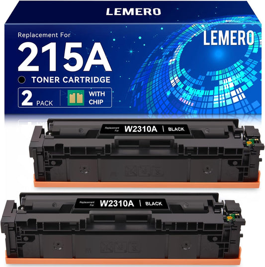 LEMERO 215A Compatible Toner Cartridge Replacement for HP 215A Black Toner Cartridges Work with HP Color Laseret Pro MFP M182nw M183fdw M155dw M155nw Printer (2-215A Black, with CHIP)