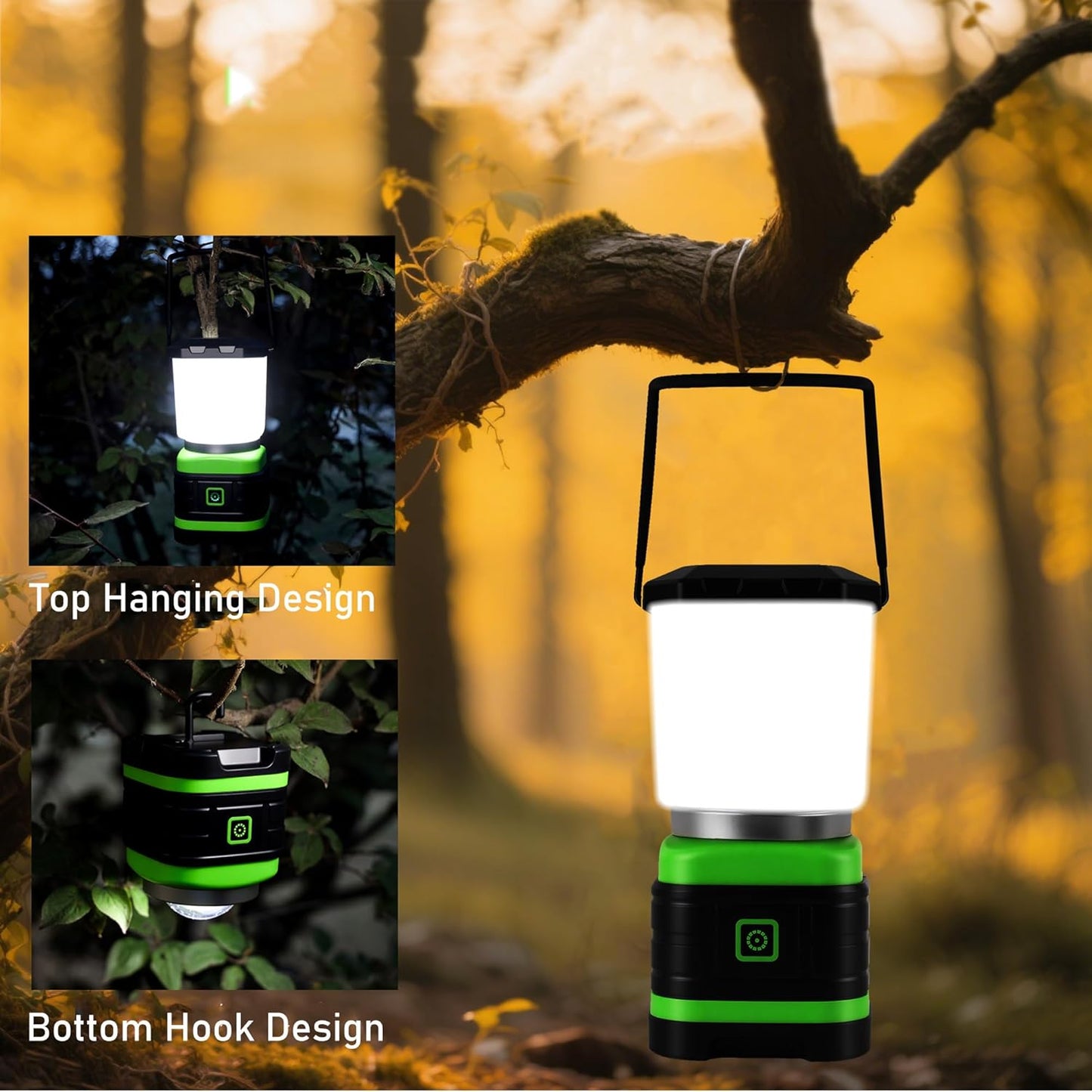 Lichamp LED Camping Lantern, Battery Powered LED Lights Camping Essentials, Portable Lanterns Flishlights for Emergency, Hurricanes, Outdoor Hiking, Power Outages, Survival Gear and Home Use, 4 Pack