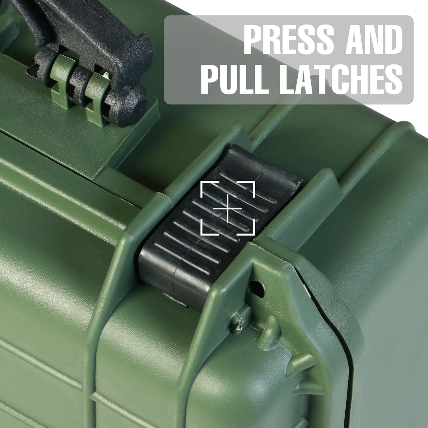 18x 13.8x 8 Inch Hard Case, Portable Weather Waterproof Protective Camera Case with Customizable Foam, Fit Use of Drones, Camera, Equipments Green