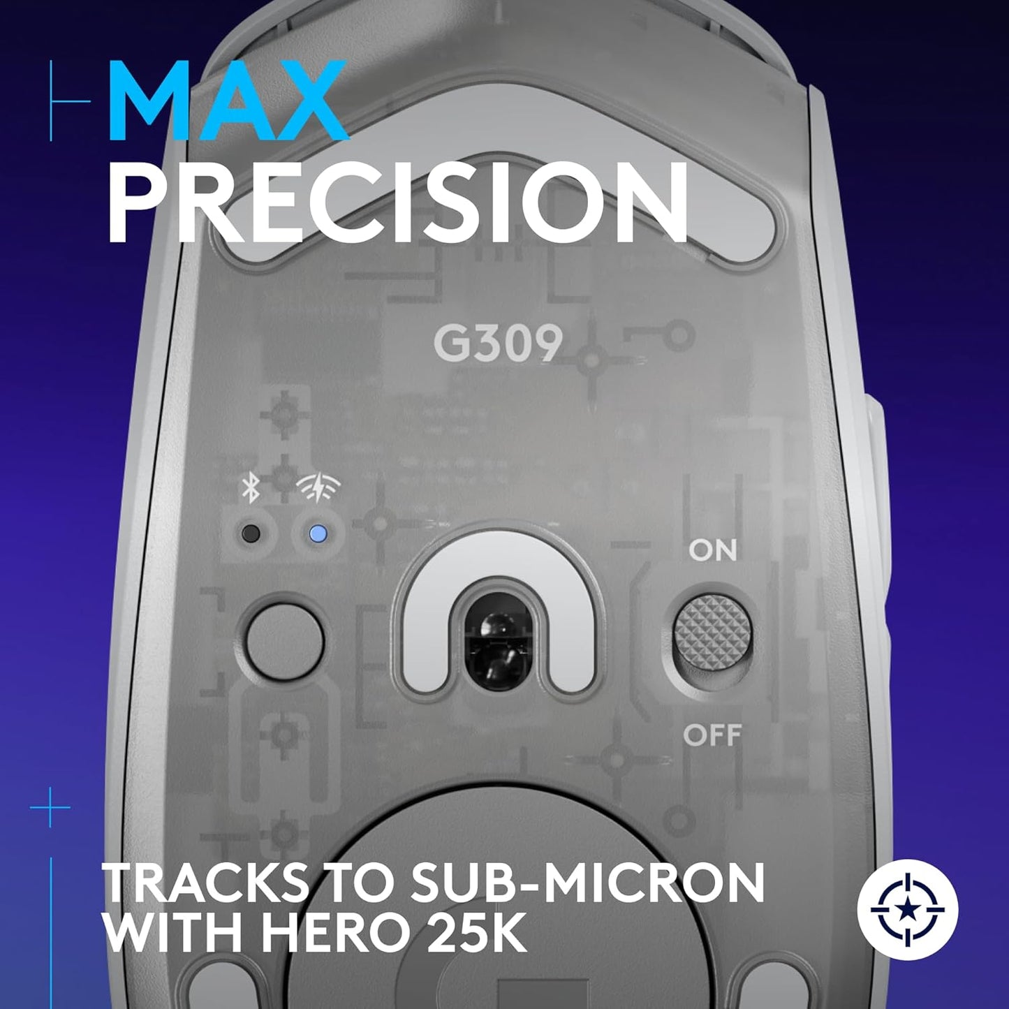 Logitech G309 Lightspeed Wireless Gaming Mouse, Lightweight, LIGHTFORCE Switches, Hero 25K Sensor, 300+ hr Battery, 6 Programmable Buttons, PC & Mac - White