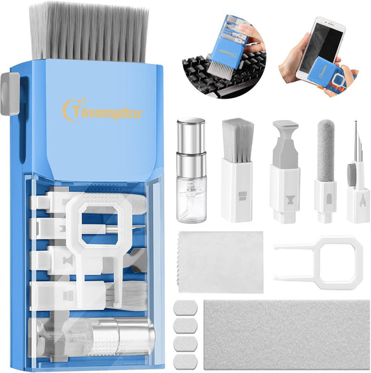 Laptop Cleaning Kit, Keyboard Cleaning Kit with Spray and Wipe, Keyboard Cleaner for MacBook iPad Tablet iPhone Computer Camera Lens Airpods Earbuds, Mutitool Brush for Electronic Screen