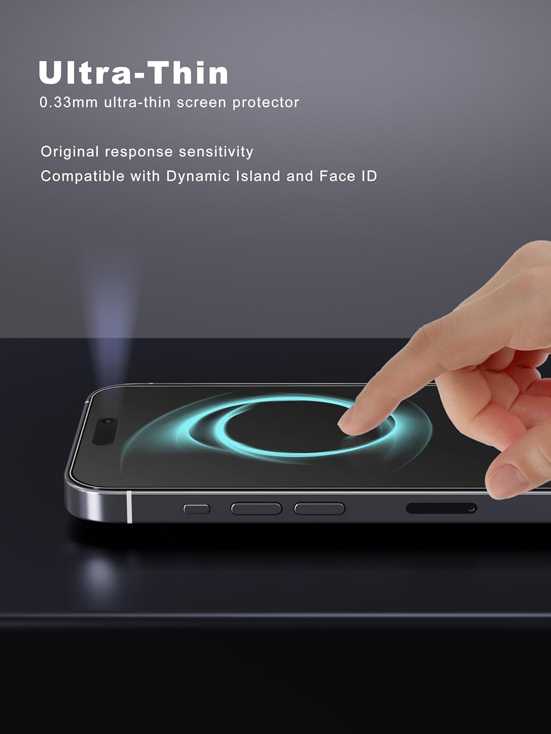 2 Pack Matte Screen Protector for iPhone 15-6.1 inch, Anti-Fingerprint & Anti-Glare Screen Protector Tempered Glass Easy Installation