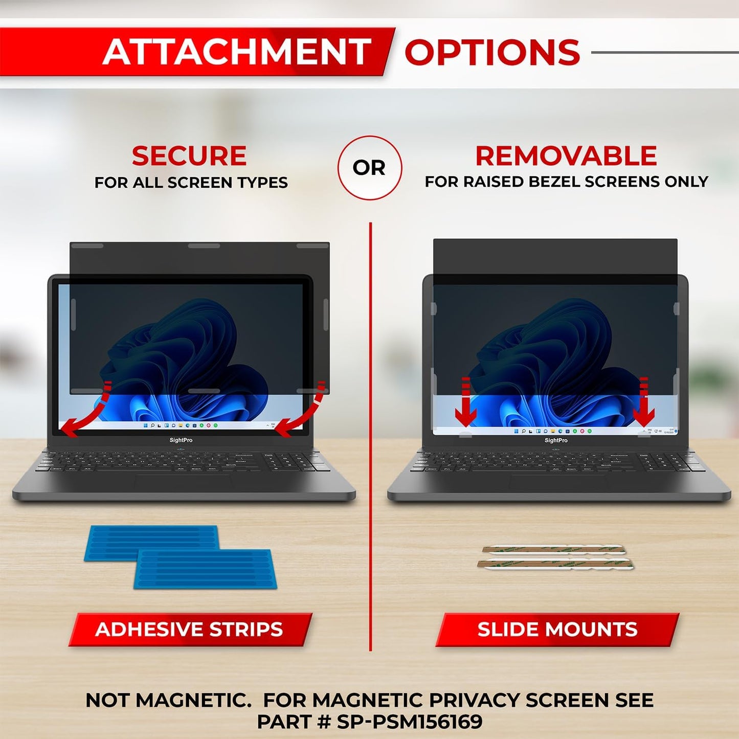15.6 Inch 16:9 Laptop Privacy Screen Filter - Computer Monitor Privacy Shield and Anti-Glare Protector