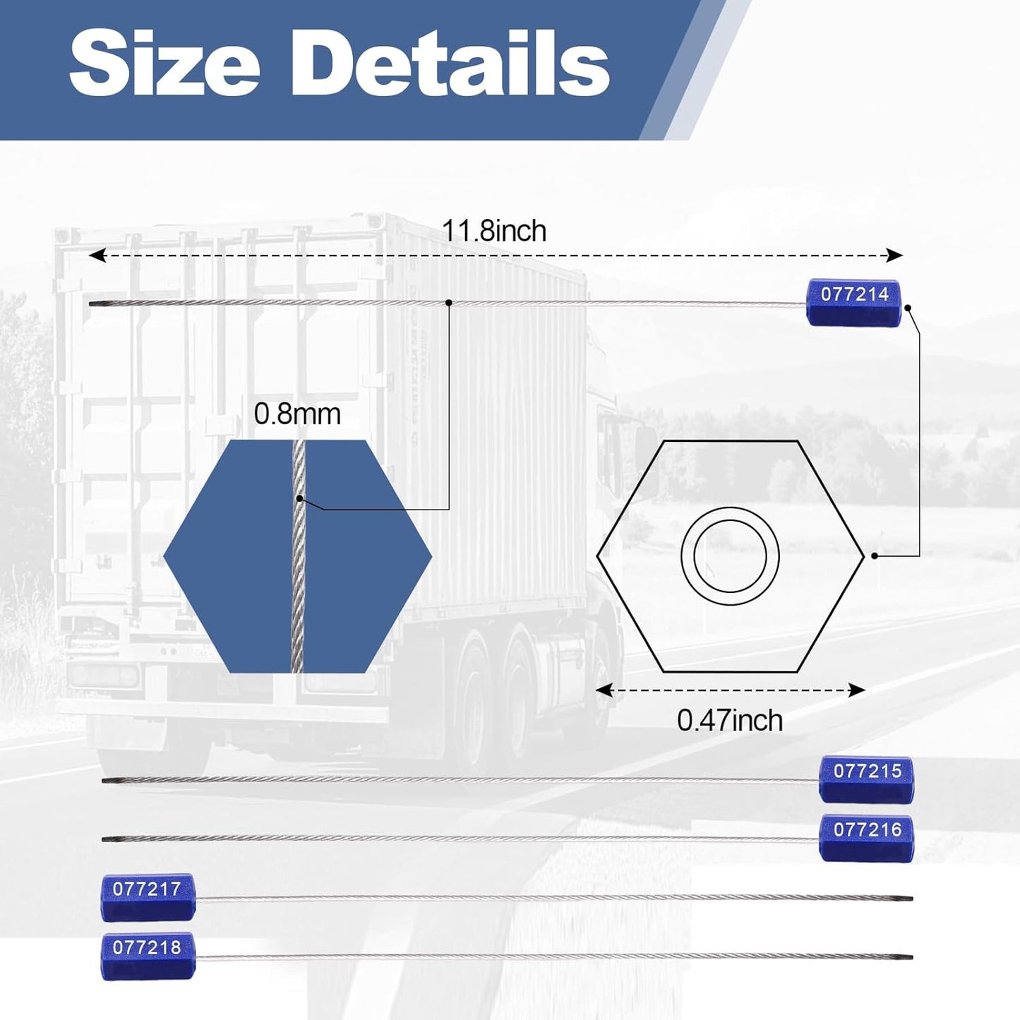 1200 Pieces Security Cable Seals, Metal Number security tags for Truck, Trailers, Cargo, Containers, Vans, Oil Tank, Milk Vehicle (Yellow, 1200 Pack)