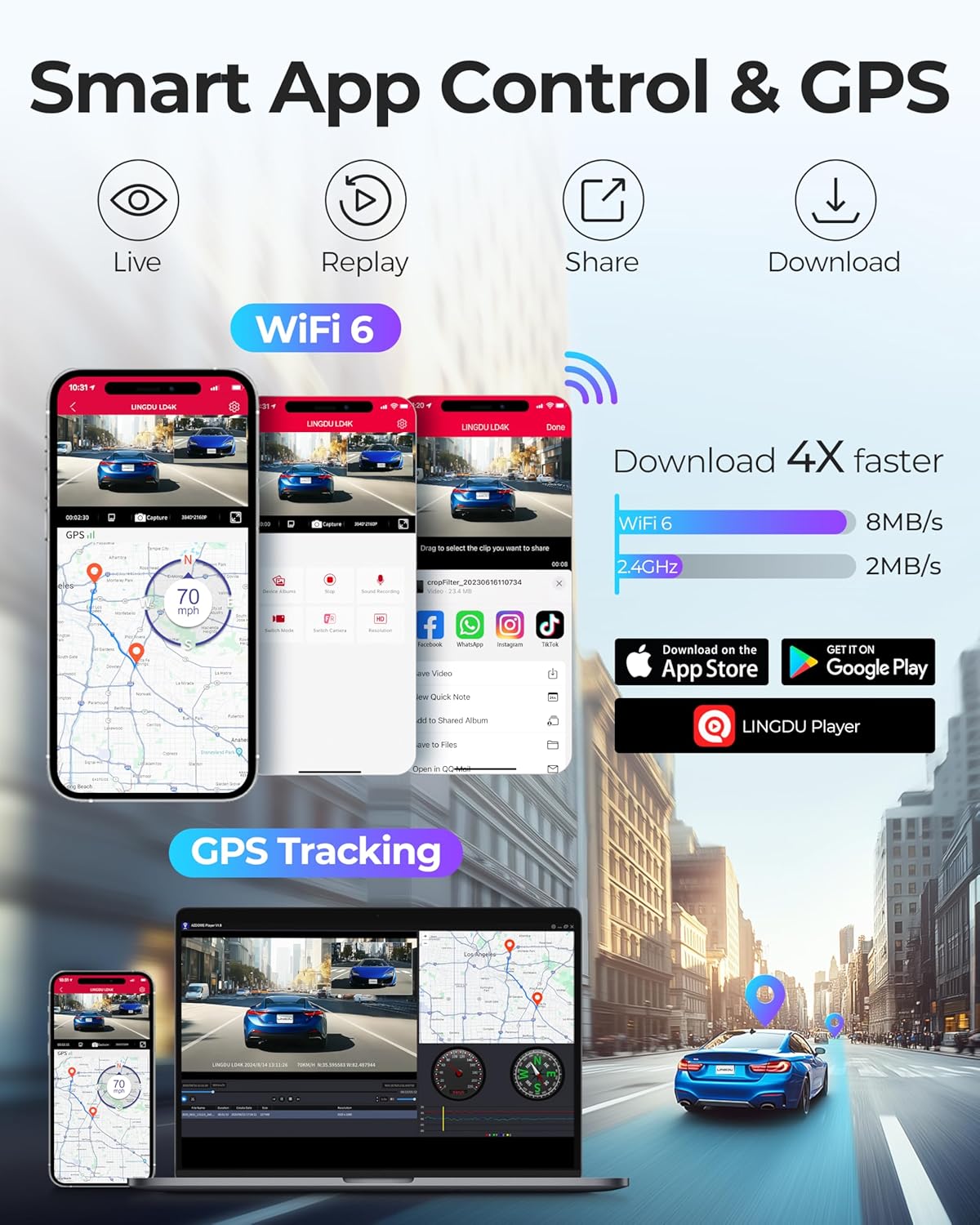 12" Mirror Dash Cam, 4K UHD Front and 2.5K Rear View Dash Camera for Car, with ADAS BSD LCA Smart Mode, GPS, G-Sensor, Loop Recording, Parking Monitor, Voice Control, 5.8GHz WiFi