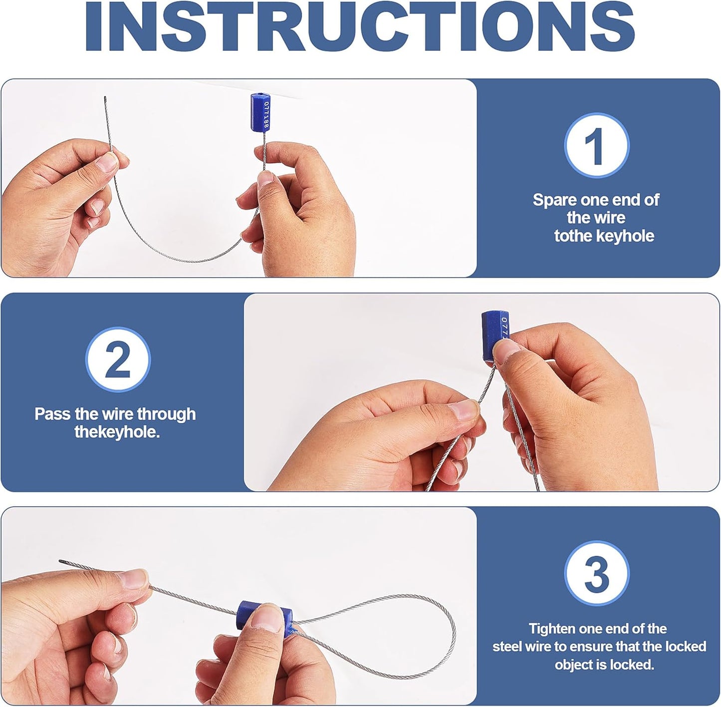 120 Pieces Security Cable Seals, Metal Number Security Tags for Truck, Trailers, Cargo, Containers, Vans, Oil Tank, Milk Vehicle (Yellow, 120 Pack)