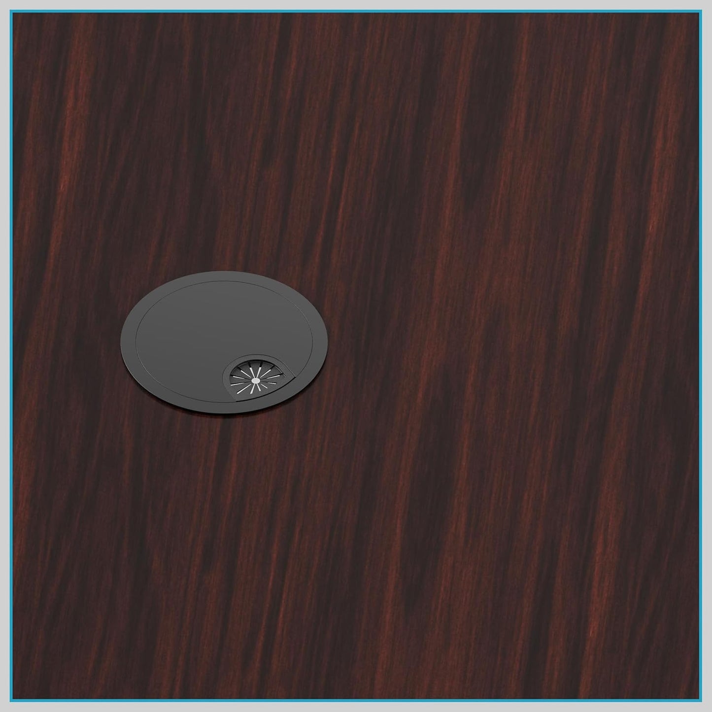 2 Pack Desk Grommet 3-1/8 Inch 80mm, Zinc Alloy Computer Desk Wire Hole Cover, Office Desktop Cord Cable Hole Metal Ring, Black