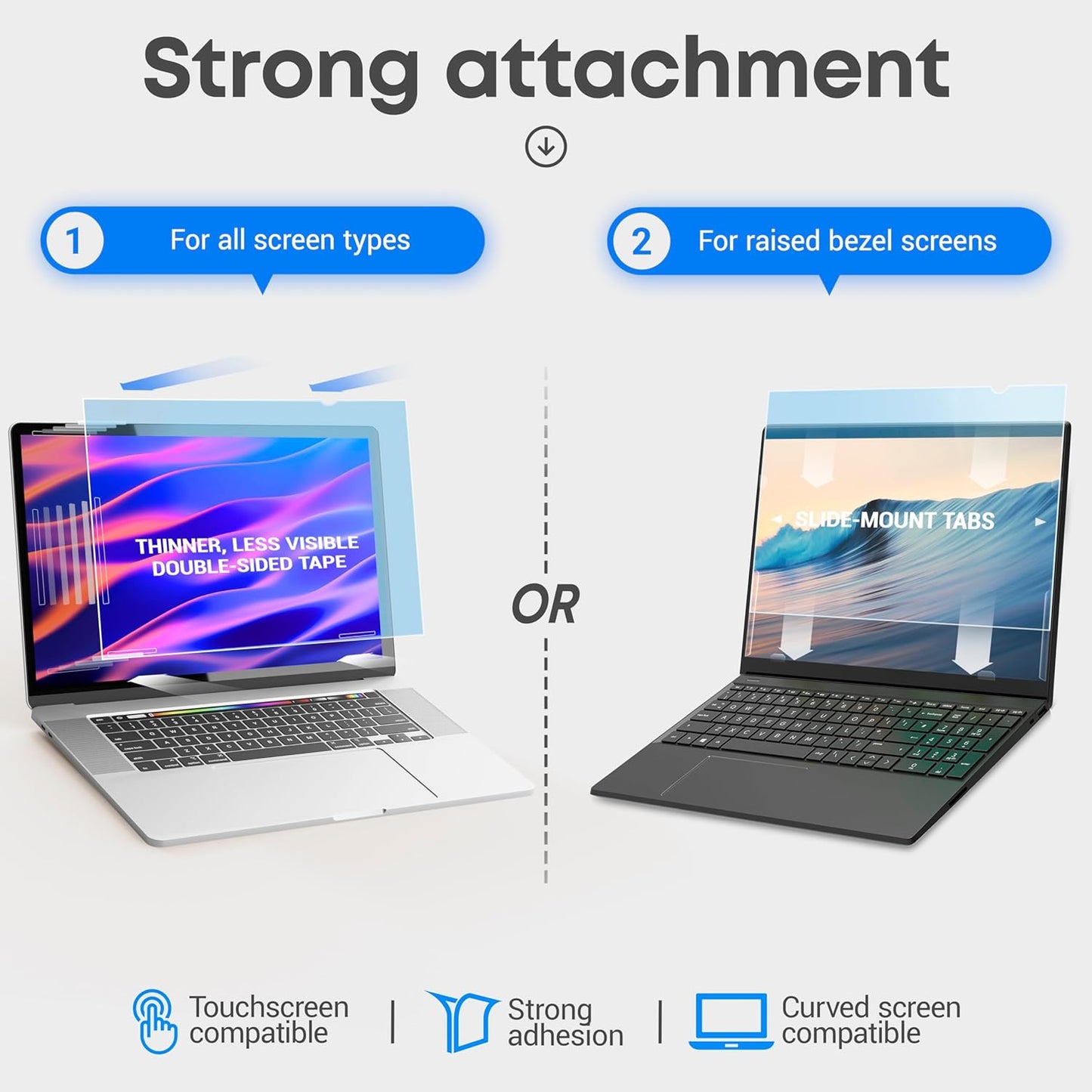 15.6 inch Blue Light Blocking Screen Protector Panel for 16:9 Widescreen Computer Monitor and Laptop - PC Anti-UV Eye Protection Filter Film - Anti-Scratch Diagonal Frame Shield [2 Pack]