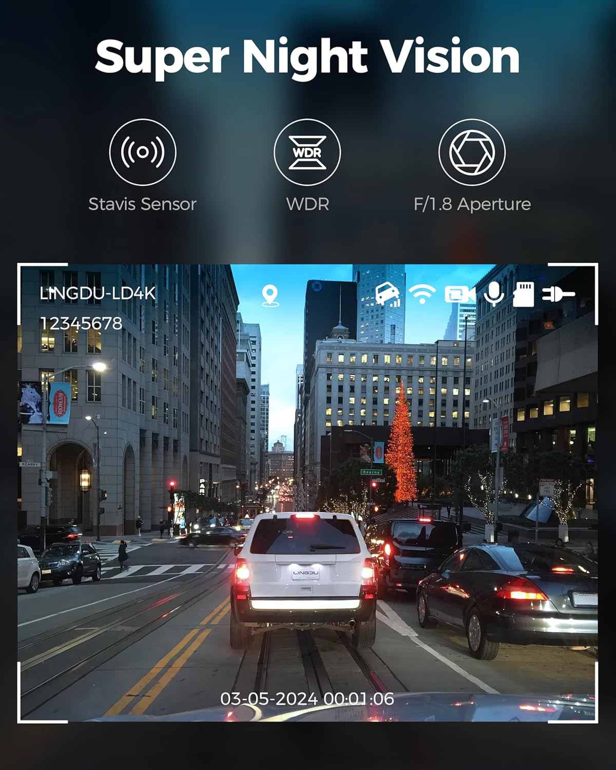 12" Mirror Dash Cam, 4K UHD Front and 2.5K Rear View Dash Camera for Car, with ADAS BSD LCA Smart Mode, GPS, G-Sensor, Loop Recording, Parking Monitor, Voice Control, 5.8GHz WiFi