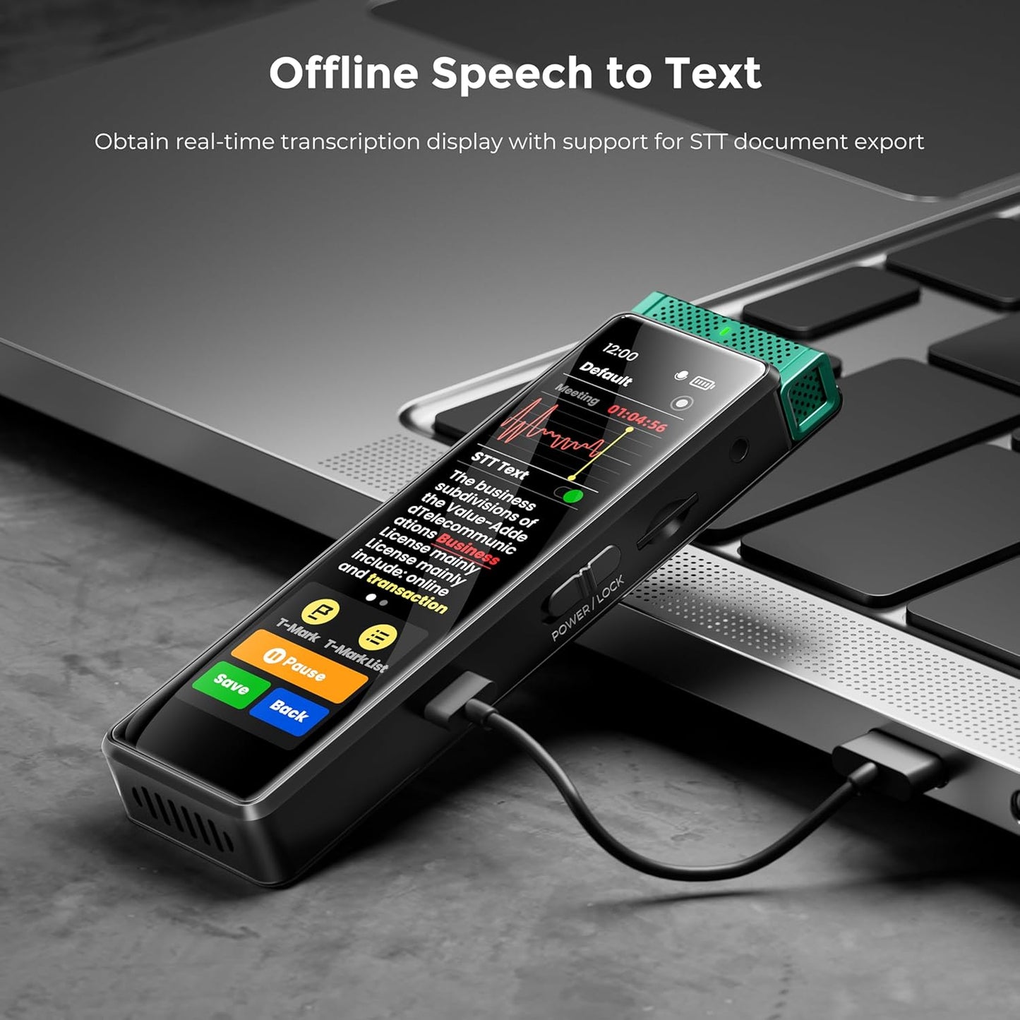 136GB Digital Voice Recorder with Playback, Innioasis R1 Full Touchscreen Voice Recorder with AI Intelligent Transcription and Bluetooth, Voice Activated Sound Audio Recorder Device with Mic (Green)