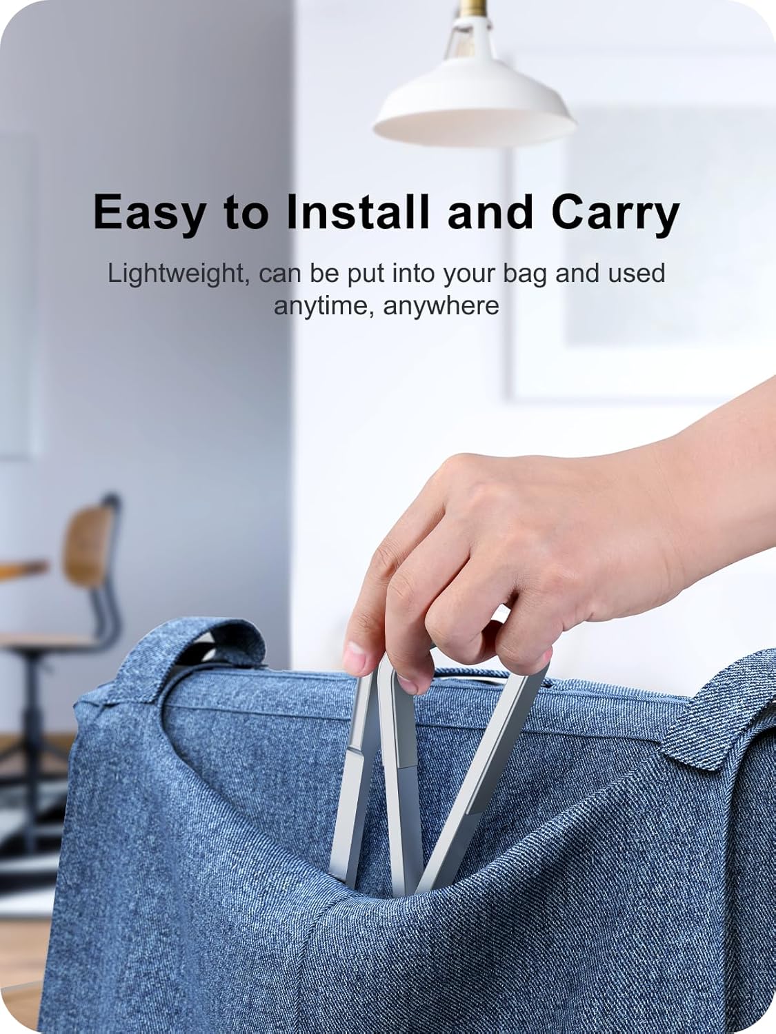 Laptop Stand for Desk, Aluminum Computer Stand for Laptop, Foldable Laptop Riser, Portable Laptop Stand, Compatible for MacBook Pro/Air, Dell, HP, Lenovo, 11'' -15.6'' (Silver)