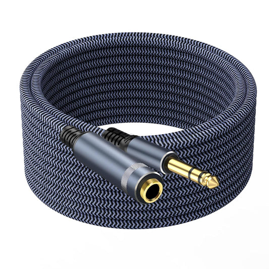 1/4 inch 10ft Stereo Headphone Guitar Cable, Male to Female, Quarter inch Headphone Extension