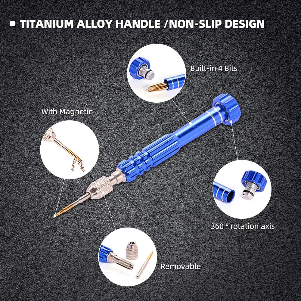 18 in 1 Electronics Repair Tool Kit, Precision Screwdriver Set, Opening Pry Tool Kit and Screen Opening Pliers with Portable Bag for Repair Mobile Phone, Laptop, Tablets, Watch