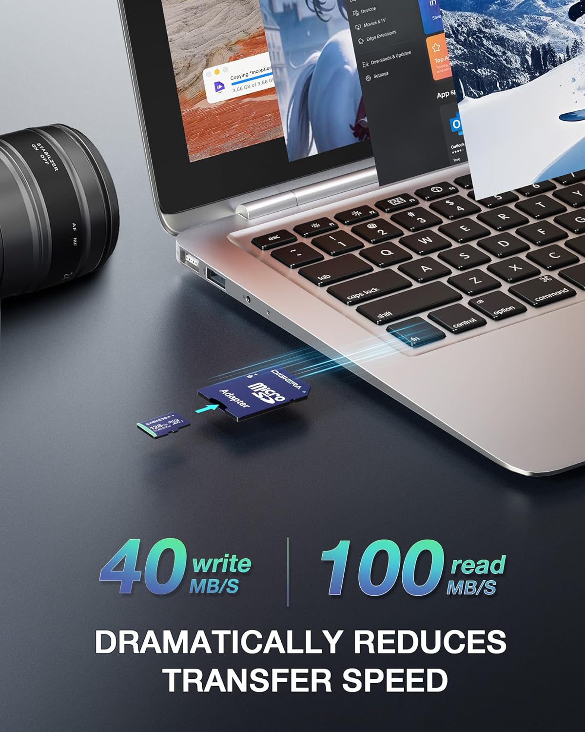 128GB CT100 microSDXC UHS-I Memory Card with Adapter - up to 100MB/s, C10, U3, V30, 4K UHD, A2, Micro SD Card for Smartphones, Tablets, Cameras, Gaming Consoles, and Drones (2 Pack)