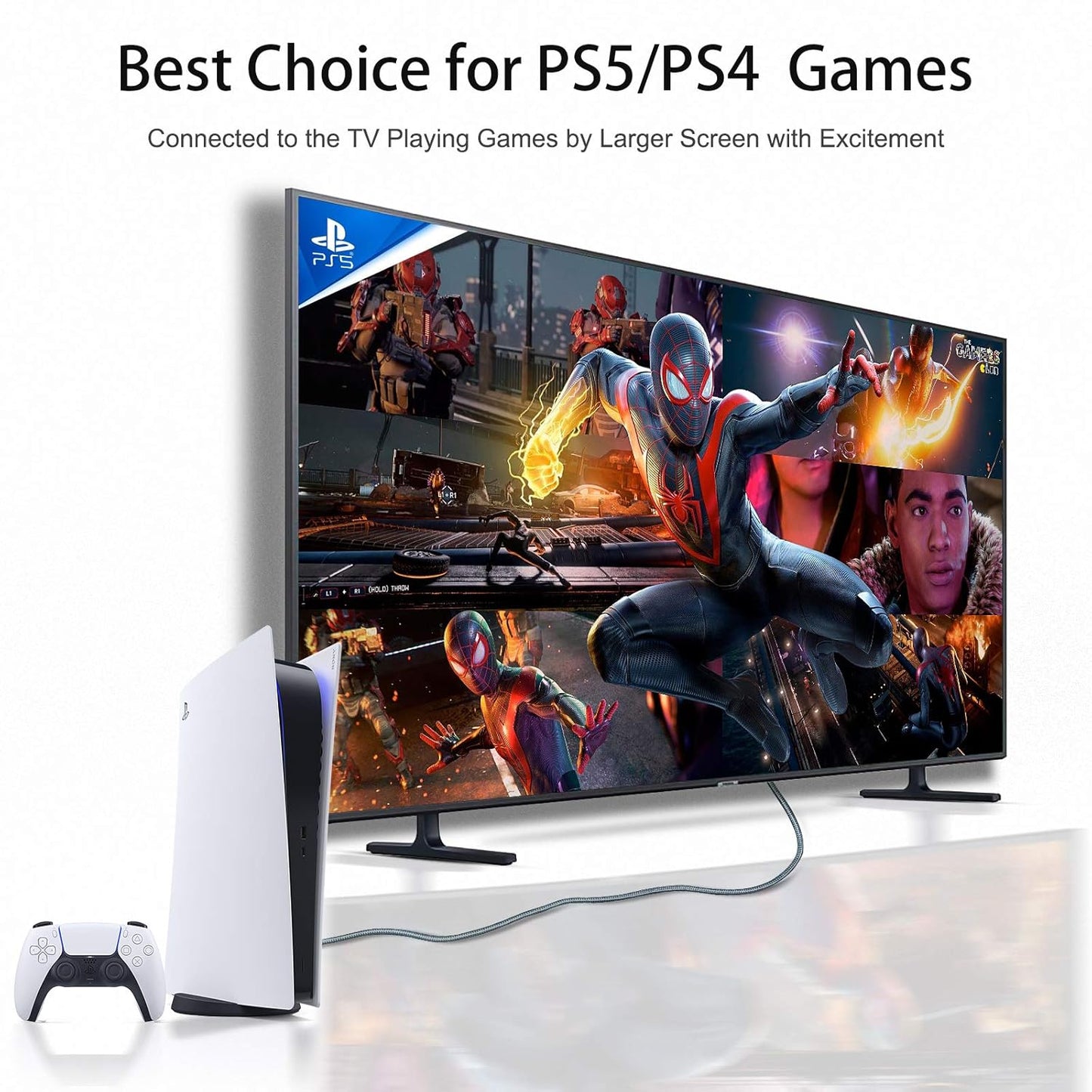 LEADSTAR HDMI Cable 4K 40 ft / 12m, High Speed HDMI 2.0 Cord Braided | 4K@30Hz, Ultra HD, 1080p, ARC, HDR, 3D, HDCP 2.2 | for Xbox, PS5, TV, Laptop, Monitor