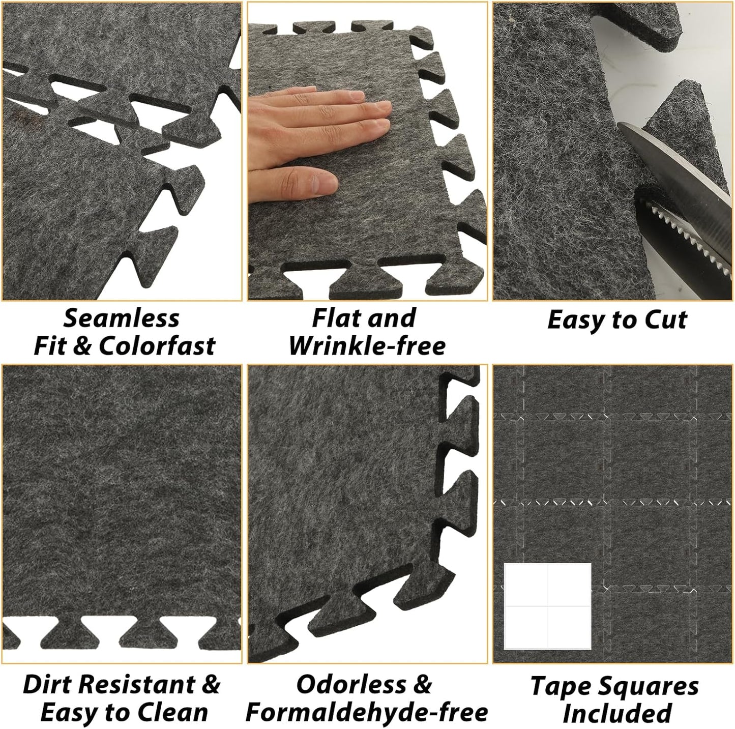 16 Pcs Sound Absorbing Interlocking Floor Mats, 11x 11 x 0.4 inches High Density Piano Carpet Drum Rug, Non-Slip Anti Vibration Soundproof Pads Acoustic Blankets for Music Studio