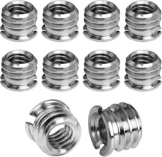 1/4"-20 Female to 3/8"-16 Male Tripod Thread Adapter LUORNG 10PCS Standard Screw Adapter Reducer Bushing Converter for DSLR Camera Camcorder Monopod Stand, 3/8 to 1/4 Tripod