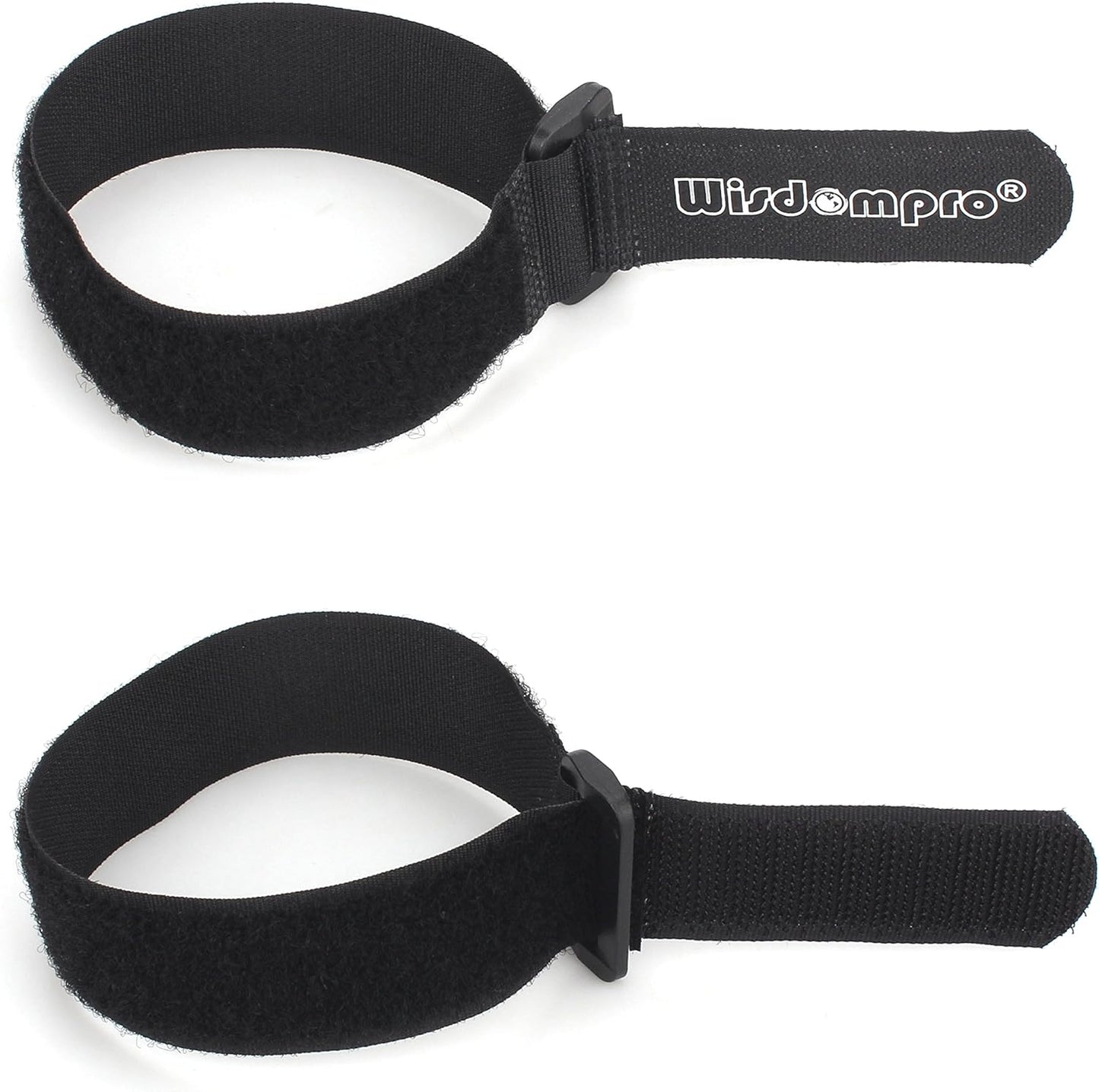 12 Pack 1 x 12 Inches Hook and Loop Reusable Fastening Cable Tie Down Straps by Wisdompro - Reusable, Durable Functional Ties to Keep Your Home, Office, Workspace from Tangled Messes of Cords