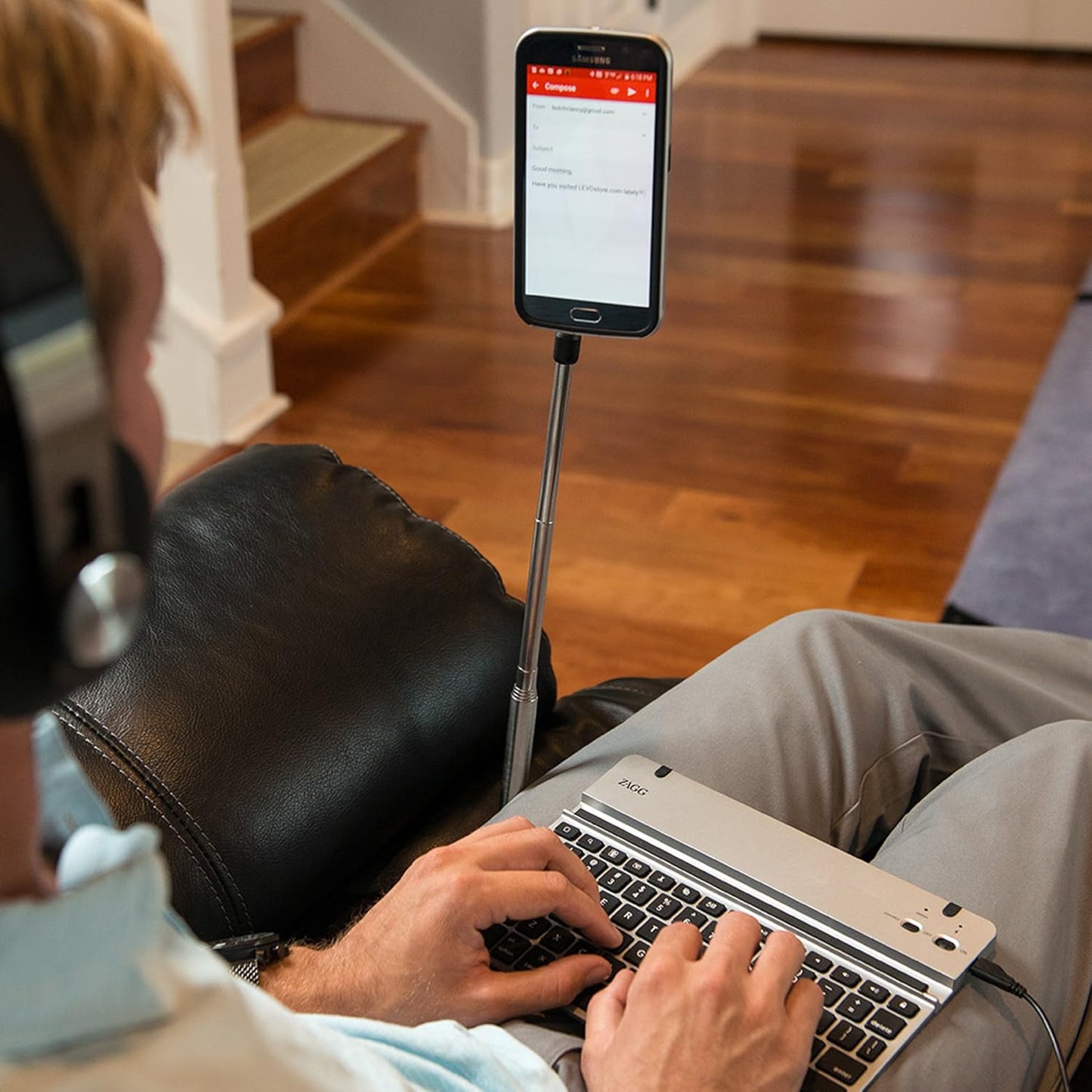 LEVO Extend Your Phone - Hands Free Mobile Phone Holder Stand Mount Tripod Selfie Stand for Best Smartphones in Your Chair, Bed, Recliner, Table, Desk, Home, Beach and Travel iPhone, Galaxy, Nexus