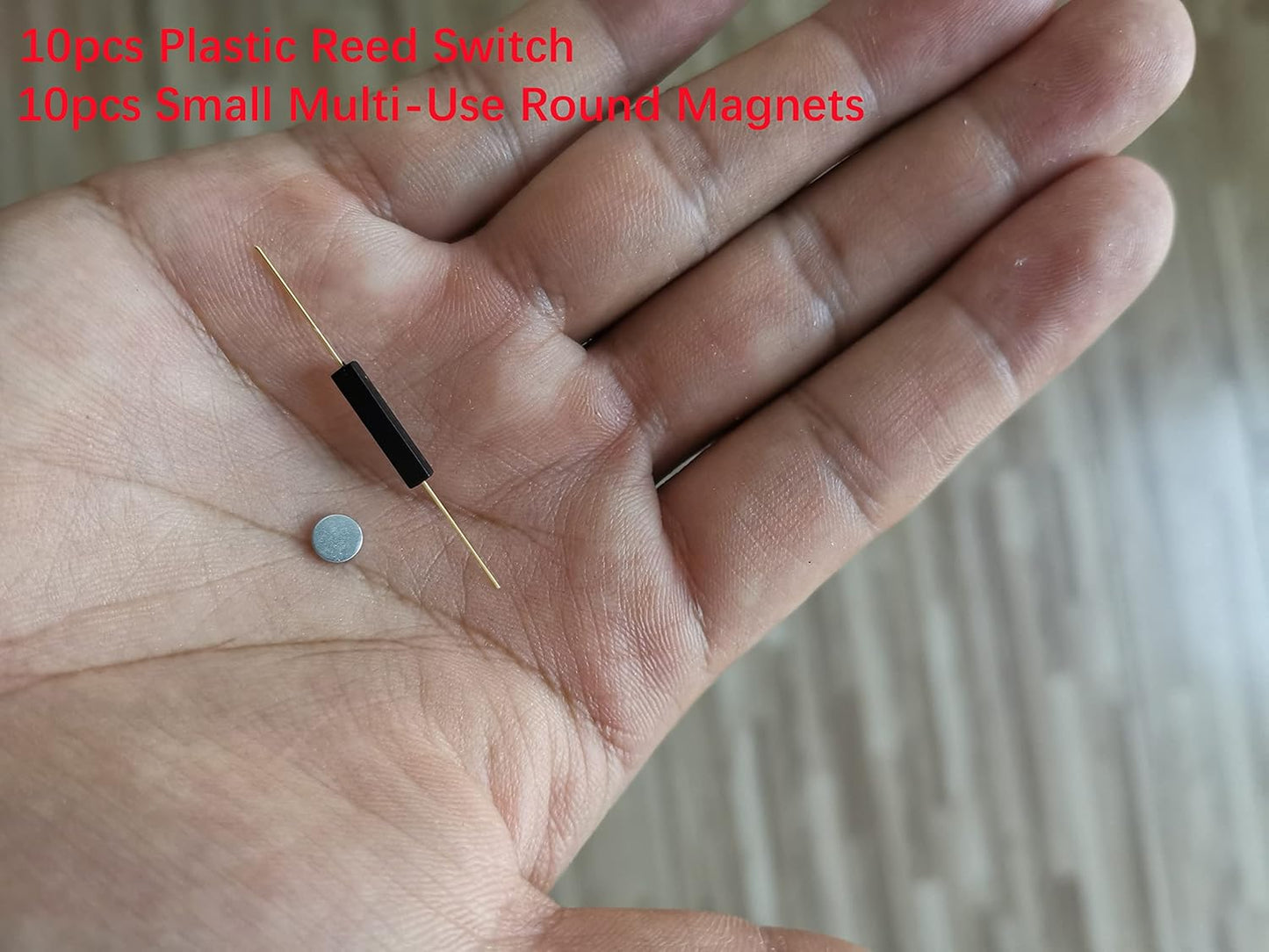 10pcs Plastic Reed Switch Reed Contact Normally Open (N/O) Magnetic Induction Switch (2.5mm×14mm) with 10pcs Small Multi-Use Round Magnets