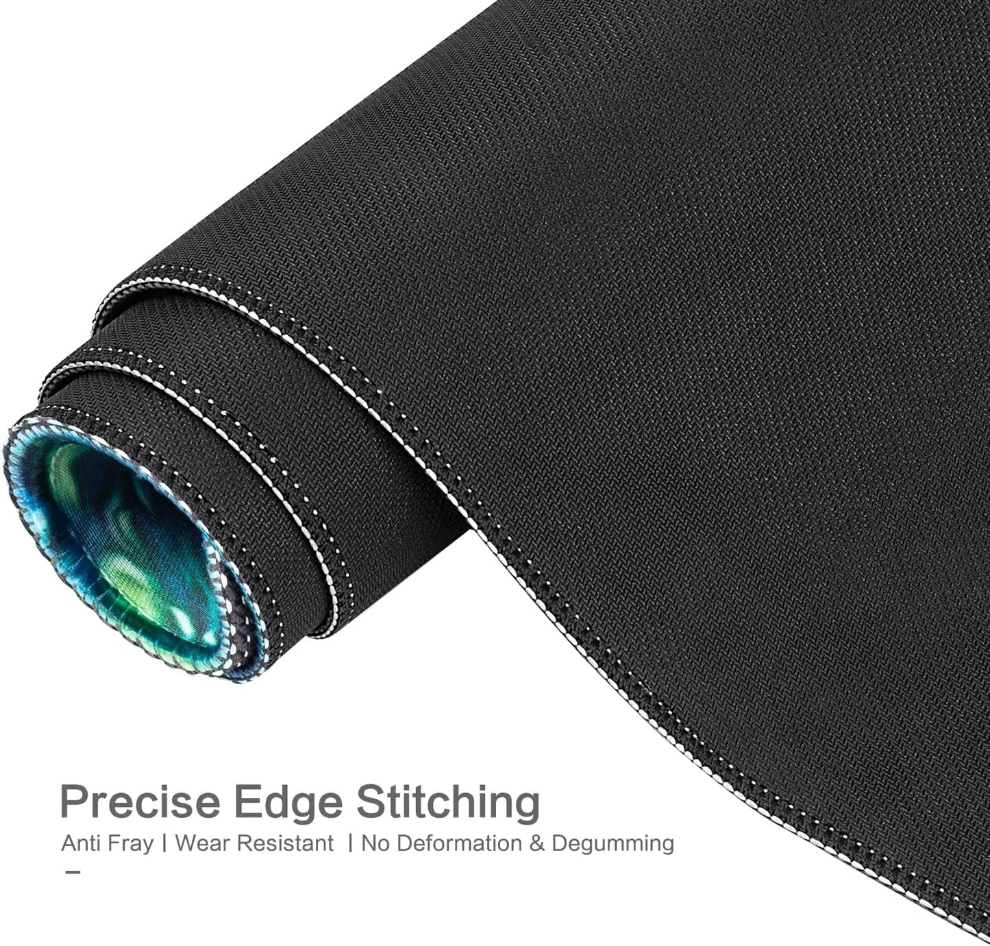 Lokigo Desk Pad, Extended Large Gaming Mouse Pad, Waterproof Starry Night Mouse Pad for Desk Rubber Base with Stitched Edges DeskMatt for Games Laptop Home Decor 31.5"x15.7", Forest Butterfly