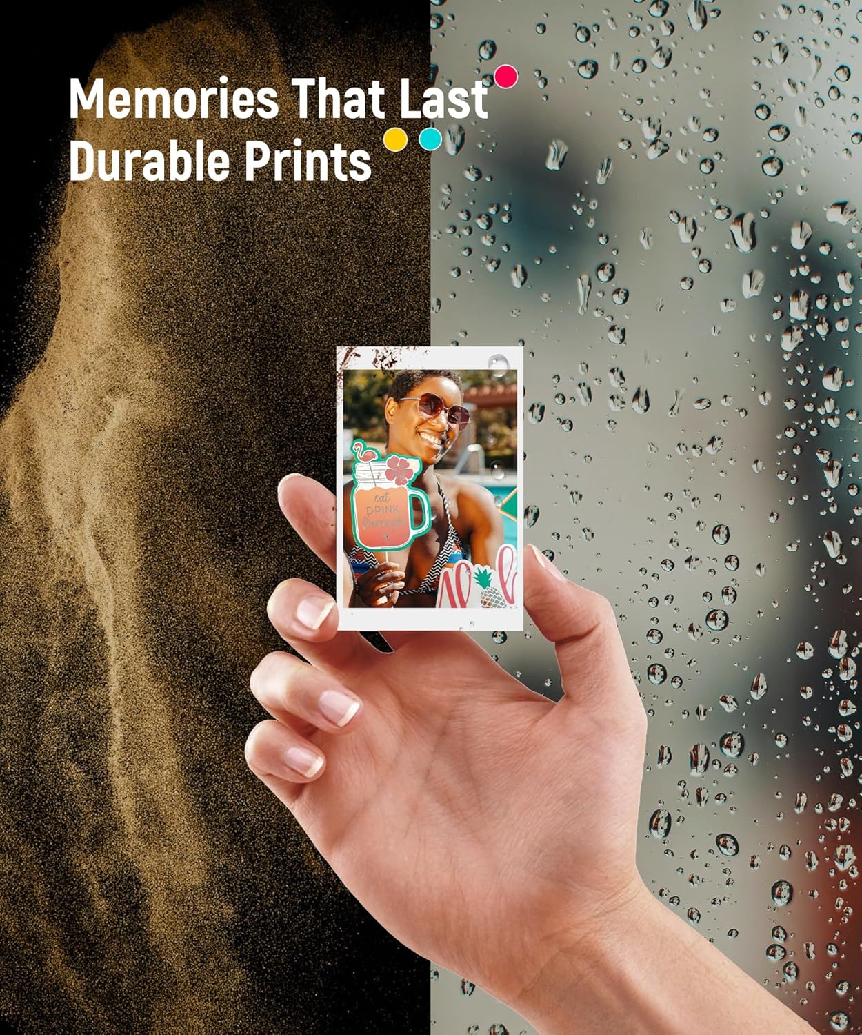 Liene Zink Photo Paper 2x3" 50 Sheets, Premium Photo Printer Paper w/Adhesive Back, Waterproof, Smudge Proof, Tear Proof, Instant Photo Paper